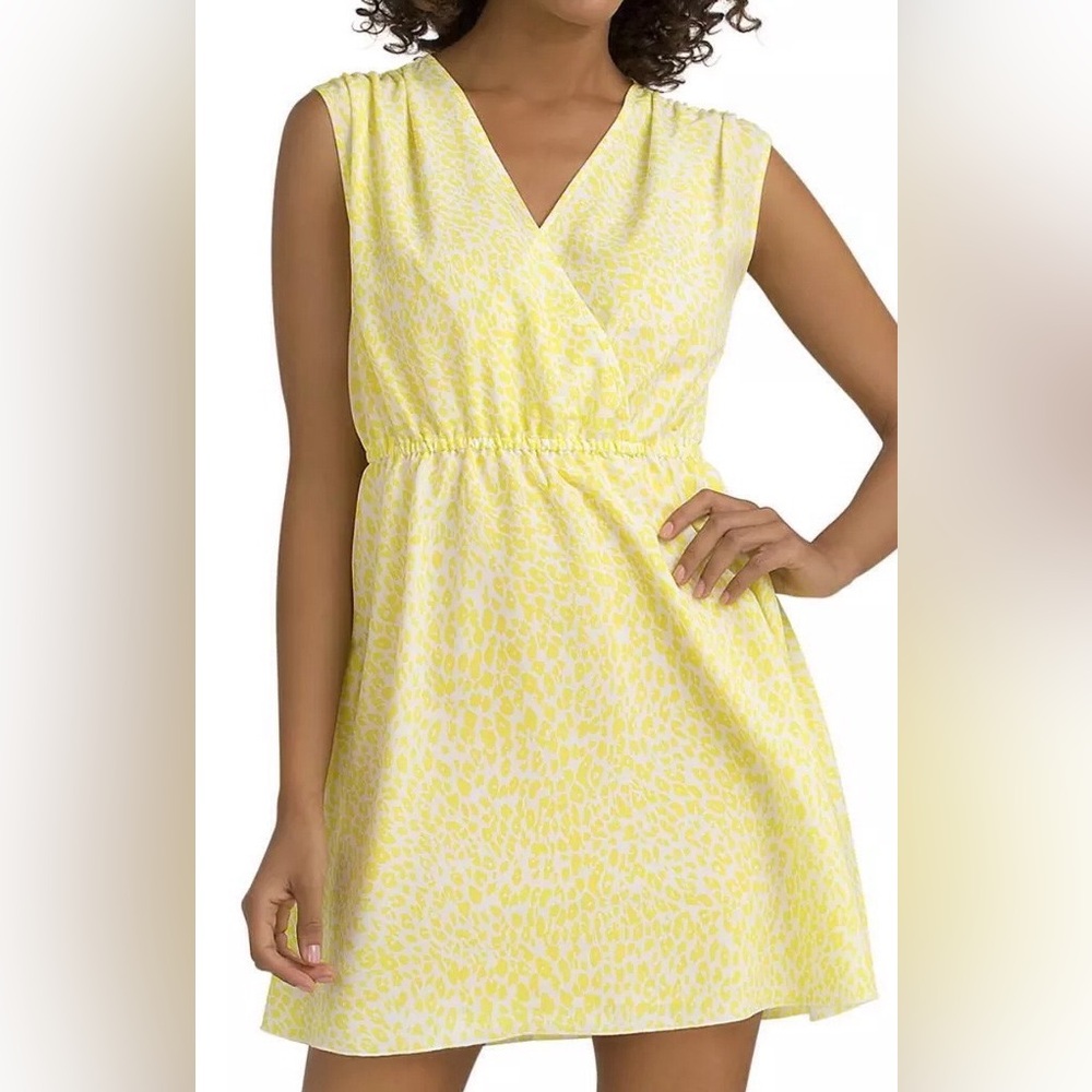 Kardashian Kollection Yellow Print Midi Dress